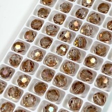 Preciosa Czech Round MC Faceted Crystals Crystal Celsian Half coated Beads 8mm