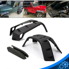 For 97-06 Jeep Wrangler TJ 7" Wide Pocket Extended Fender Flares Kit Black 6PC