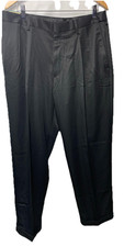 Haggar Classic Fit Pleated Black Dress Pants Hidden Expandable Waist 36Wx30L