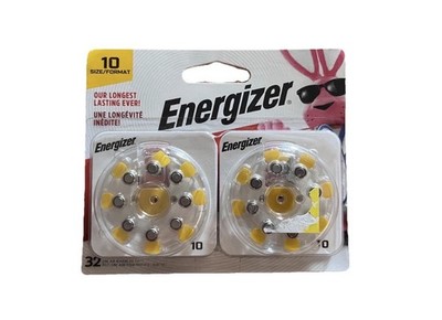 Energizer Zinc Air Hearing Aid Batteries Size 10 32 Total NEW