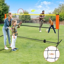 3-in-1 Volleyball Badminton Pickleball Net Set Adjustable Height Backyards Games