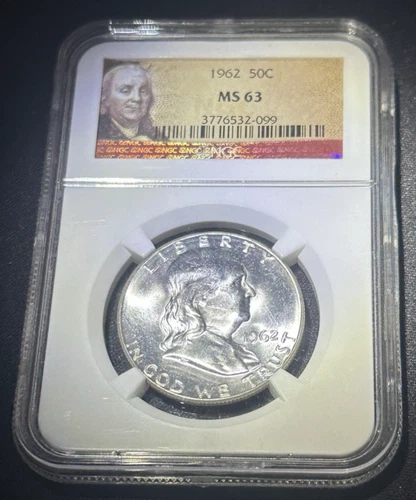 1962  Franklin Half Dollar NGC MS 63 Better Label