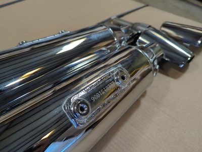 Royal Enfield Stock  CONTINENTAL GT 650 Twin Exhaust Silencers w/ Guards, Chrome