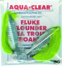 Aqua Clear Hi/Lo Fluke/ Flounder/Trout/Croaker Grn Hair Sil