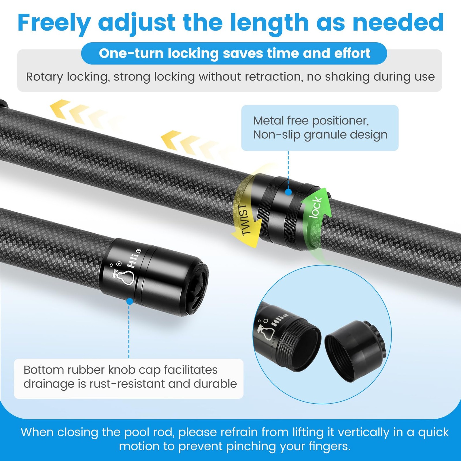 Pool Pole Carbon Fiber, Premium12FT Pool Pole Telescopic 3.7 to 12 FT, Adjust...