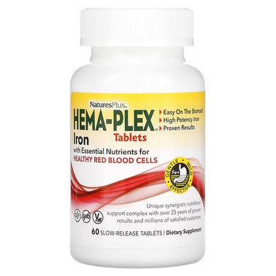 2 X NaturesPlus, Hema-Plex, Iron with Essential Nutrients for Health-Worldwide