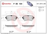 Bremsbelagsatz Scheibenbremse Prime Brembo P 85 154 FüR Audi A4 Q7 A8 B9 VW A5