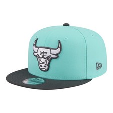 Men's New Era Turquoise/Charcoal Chicago Bulls Color Pack Two-Tone 9FIFTY