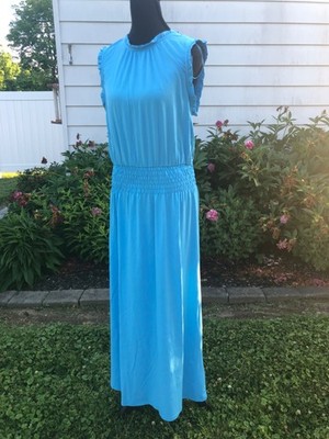 Halston Blue  Maxi Dress Womens Medium Sleeveless