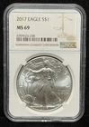 NGC MS 69 2017 American Silver Eagle One Dollar S$1 Coin - 248