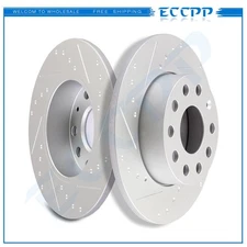 Discs Brake Rear Rotors For 2012-2013 Volkswagen Golf Highline Comfortline 2,0L