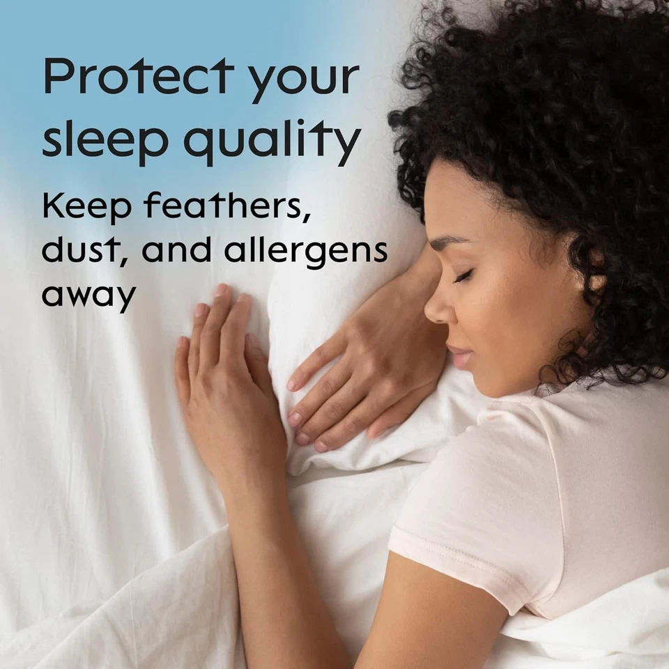 Premium 4 Pack Pillow Protectors with Zipper, Premium Cotton (Pick Size) - Image 2 of 4