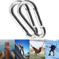 2X M10 Carabiner Clip 304 Stainless Steel Heavy Duty Quick Link for Gym Hammock