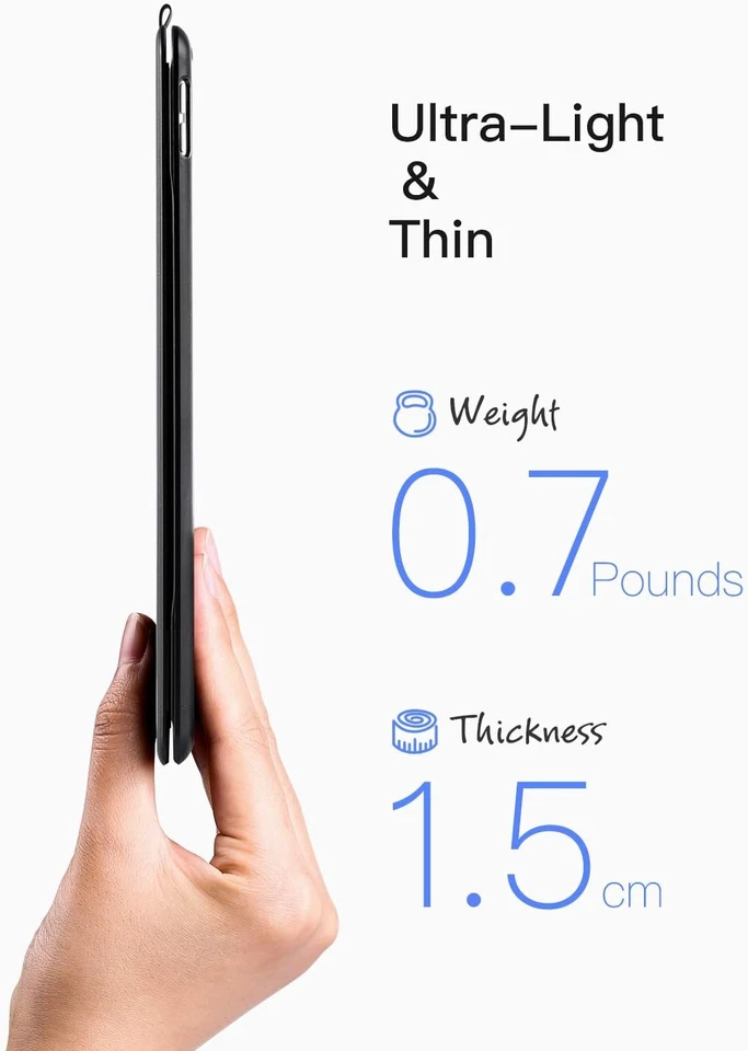 Inateck Keyboard Case for iPad 2021 9th/2020 8th/2019 7th Gen 10.2 Black  - Image 3 of 4