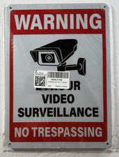 4 Pack Warning 24 Hour Video Surveillance No Trespassing Sign 10 7 Inches