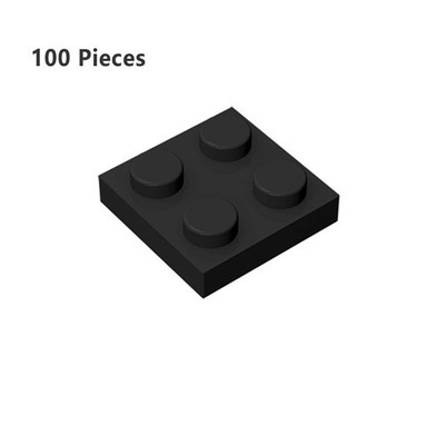 3022 Plate 2X2 Black Bricks Parts 100 PCS Bricks, Pieces & Parts 100% Compatible