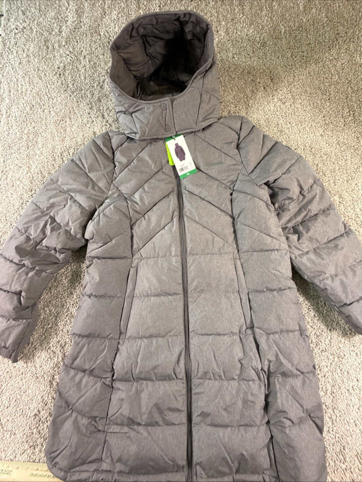 NWT Bench. Women's Long Puffer Jacket - Gray Size XL