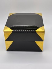 Nuova scatola portagioie Yamada Heiando due livelli lacca nera e oro Bento