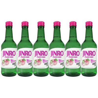Jinro Soju Peach Geschmack alk. 13% Vol. 6x350ml Korean SAKE SOJU