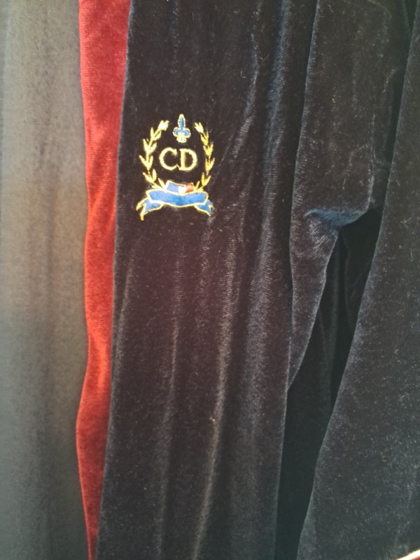 Vintage Christian Dior Monsieur Navy Blue Velvet Mens Robe One Size Made In USA
