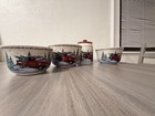 Christmas Bowls & Cookie Jar Set! Red truck in a winter forest! Great condition! — photo 2
