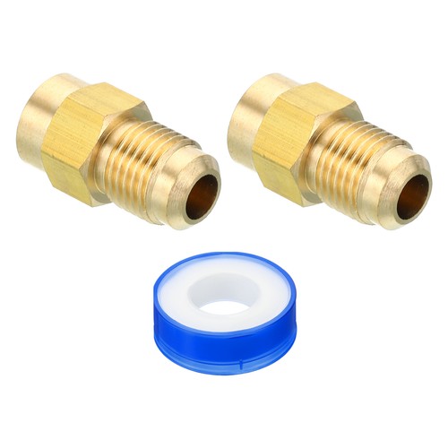 2pcs 5/16SAE Flare Male to 1/8NPT Female Brass Flare Tube Fitting