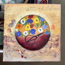 Bill Samios Original Fine Art Painting Signed Pansies Flowers Modern Art OOAK