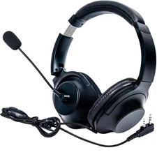 SAMCOM Over Ear Radio Earpiece with Boom Mic,Walkie Talkie Overhead Headphone...