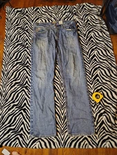 Ariat M4 Jeans Mens Size 36x34 Blue Low Rise Bootcut Western Stitch Workwear 