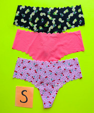 Victoria's Secret Size S Scallop Seamless Thong Panty Bundle - Lot of 3