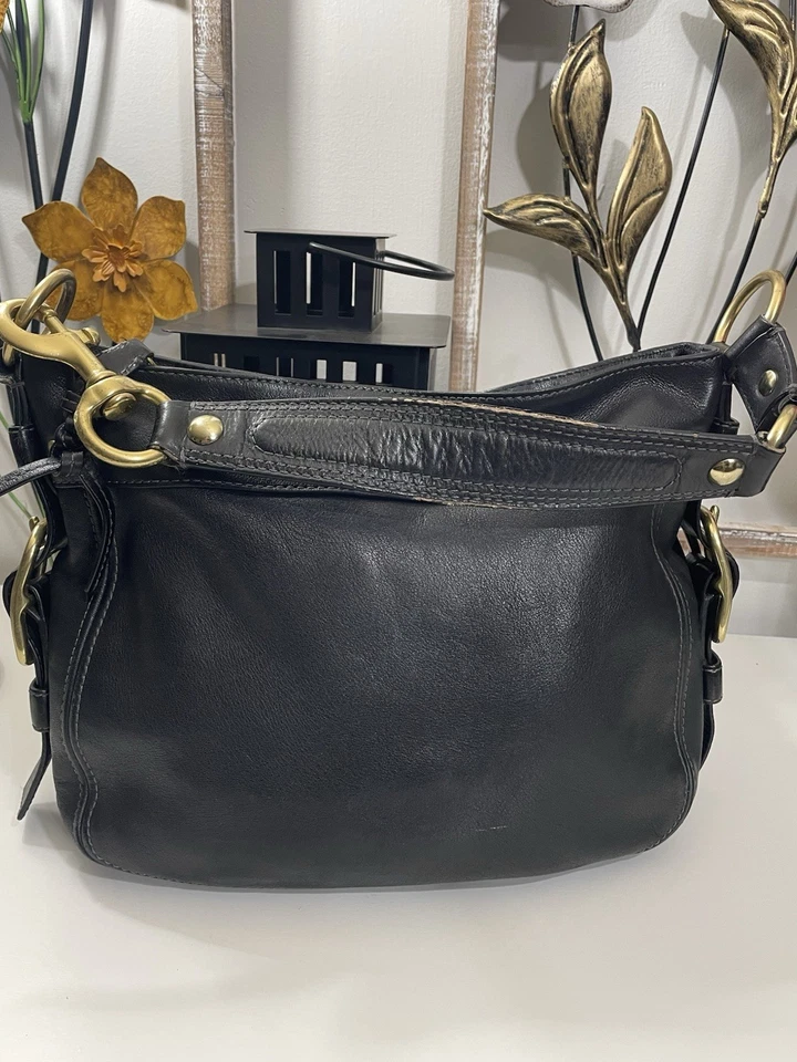 Bolso de mano Hobo Coach Zoe vintage de cuero negro Foto 3 de 4