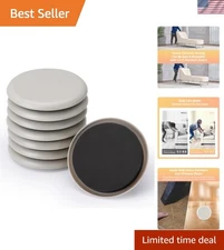 Floor Protector Furniture Sliders - 3.5" Round, 8 Pack for Safe Furniture Moving