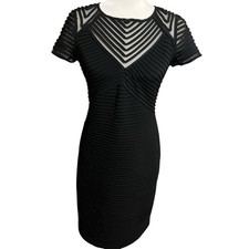 Women  s Calvin Klein Short Sleeve Bodycon Dress With Sheer Geometric Design