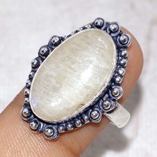 925 Silver Plated Sri-Lankan Moonstone Ring US 8 Affordable Gifts Trendy MJ