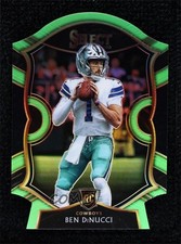 2020 Panini Select Concourse Neon Green Prizm Die-Cut Ben DiNucci #99 0b67