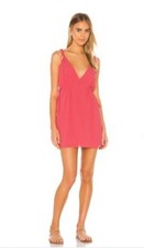 Lover + Friends Coral Frances Sleeveless Mini Dress XS Adjustable Ties (F478)