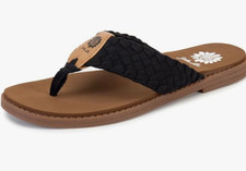 Yellow Box Women's Irving Woven Sandal in Black-FREE SHIPPING  