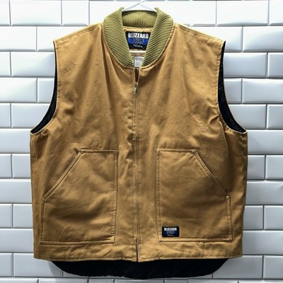 Walls Blizzard Pruf Mens Size XL Canvas Work Chore Hunting Vest Tan Full Zip