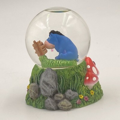 Disney MINI EEYORE SNOW GLOBE   Be Positive   Winnie The Pooh Ladybug Mushroom.