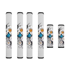 Refrigerator Door Handle Covers Set of 6 Protective Daisy Butterfly Gray