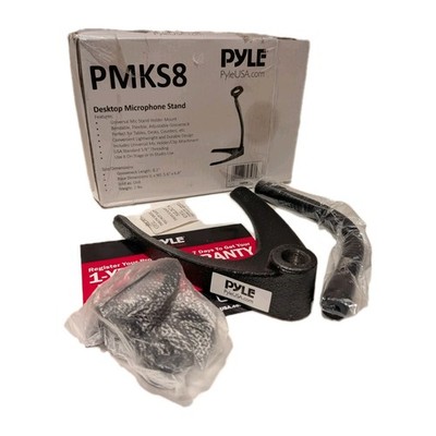 Pyle Desktop Microphone Weighted Stand Tabletop Universal Flexible New Open Box