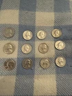Lot of 12 ALL. 1964 P Washington Silver Quarters 90% Silver