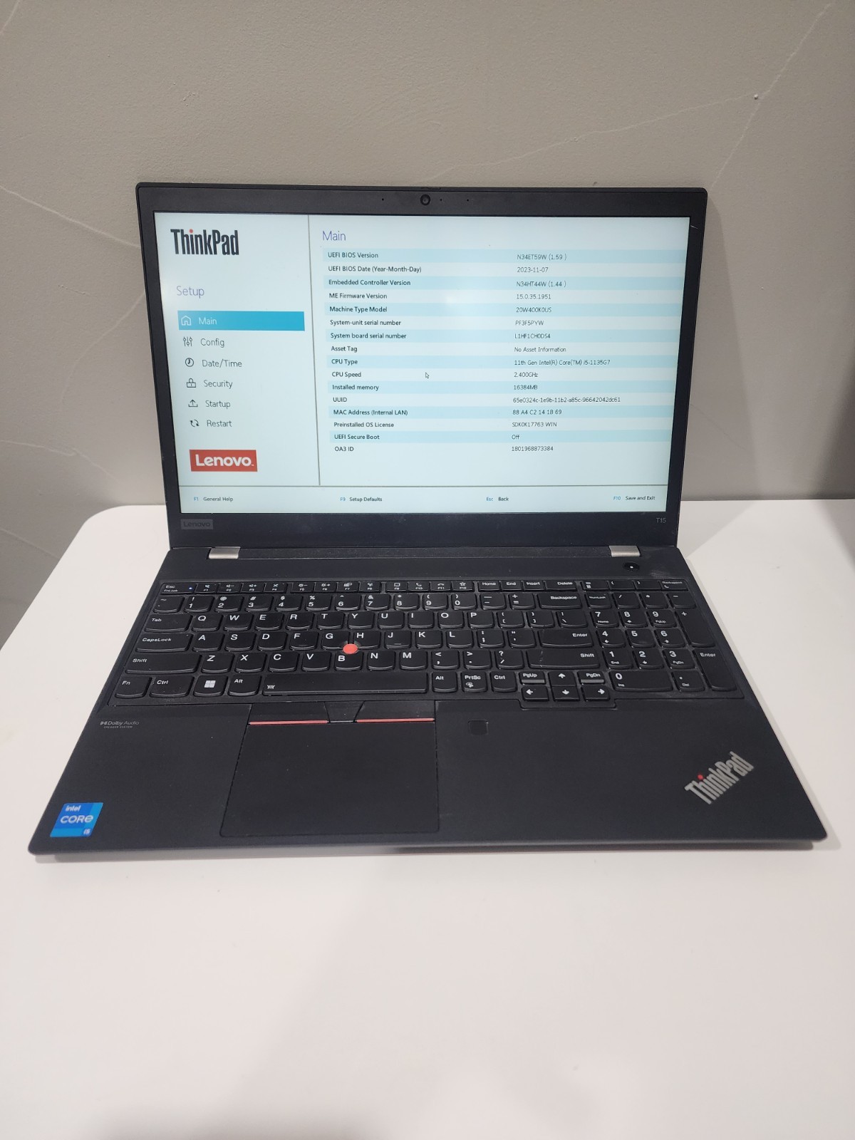 Lenovo Thinkpad T15 Gen 2 i5-1135G7 - 16GB Ram - NO SSD/OS/AC/PW FREE SHIPPING