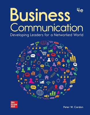 Business Communication 4e Developing Leaders Cardon  NEW