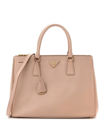 PRADA Saffiano Medium Galleria Double Zip Tote Cammeo 100% AUTHENTIC 