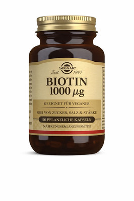 Solgar Biotin 1000 µg 50 Kapseln Vitamin B7 Haare Haut Nägel hochdosiert NEU!!