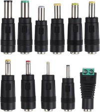 DC Adapter Plug, 11 Pcs Universal 5.5 mm x 2.1 mm DC AC Power Adapter Tips Conne