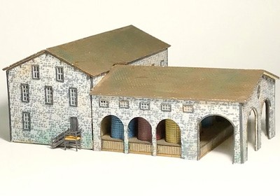 N Scale Model Railroad Freight Storage Building Hand Crafted with LED Lights