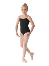 Mirella Girl's Princess Seam V-Front Camisole Dance Leotard Black 14
