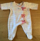 American Girl Bitty Baby Footed Sleeper 2008 Bows Pink White & Pink Blanket — photo 2